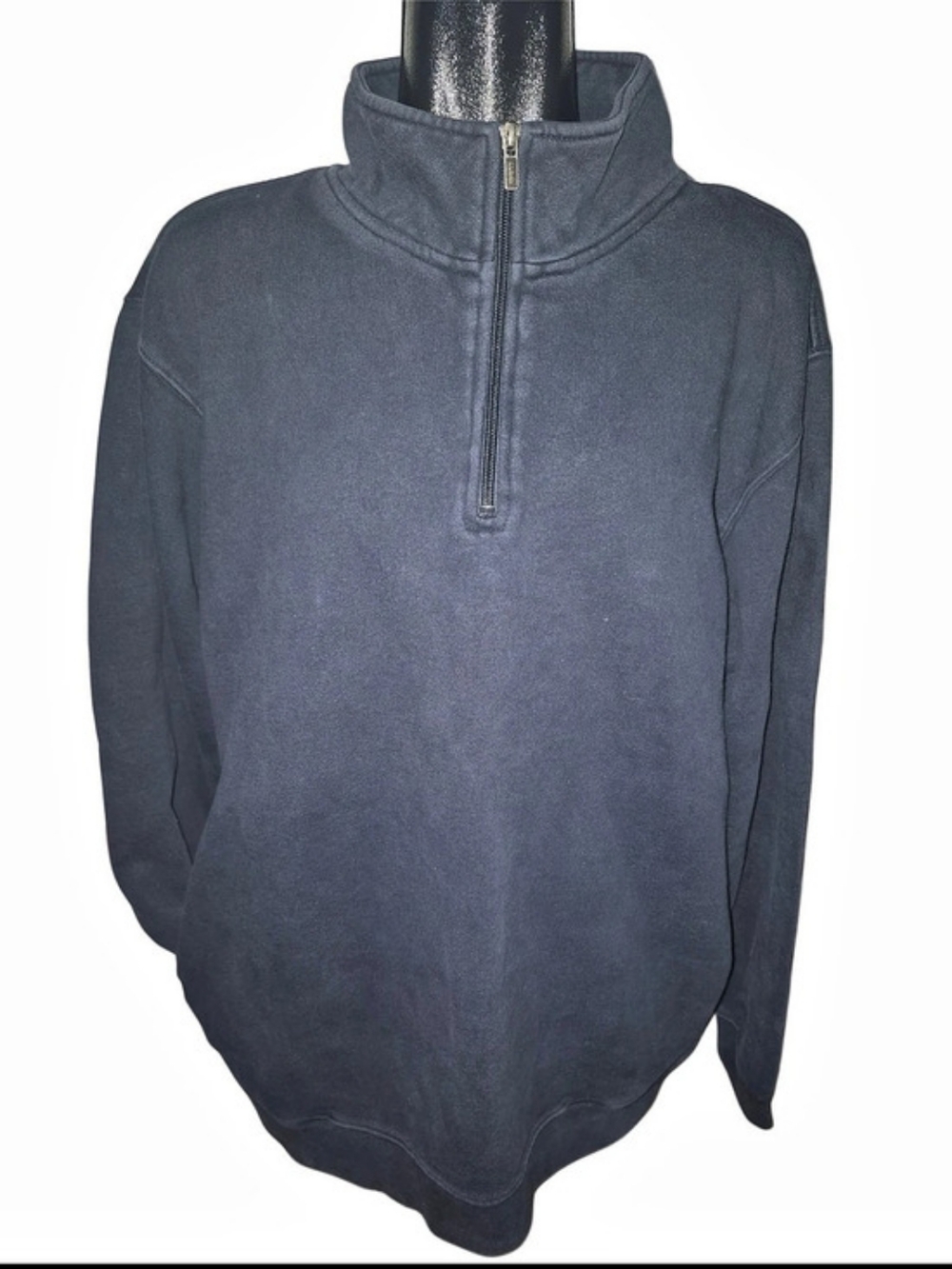 Vintage Y2K L.L. Bean Navy Blue Quarter-Zip Mockneck Sweatshirt Size Large Tall